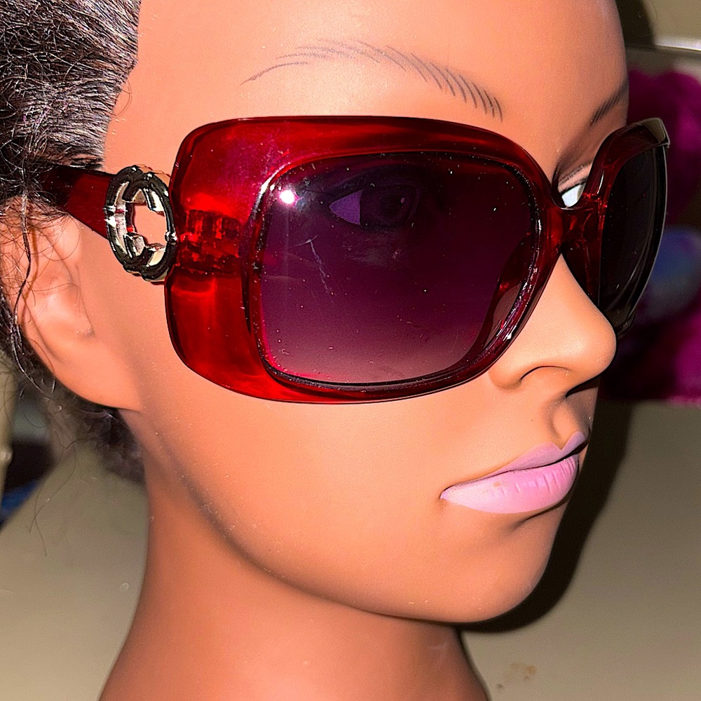 Y2K Vintage Translucent Red Sunglasses